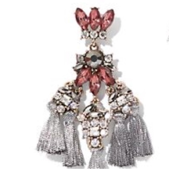 NEW•Sugar + Bronzed Elegant Chandelier Tassel & Crystal Earrings - Picture 2 of 14